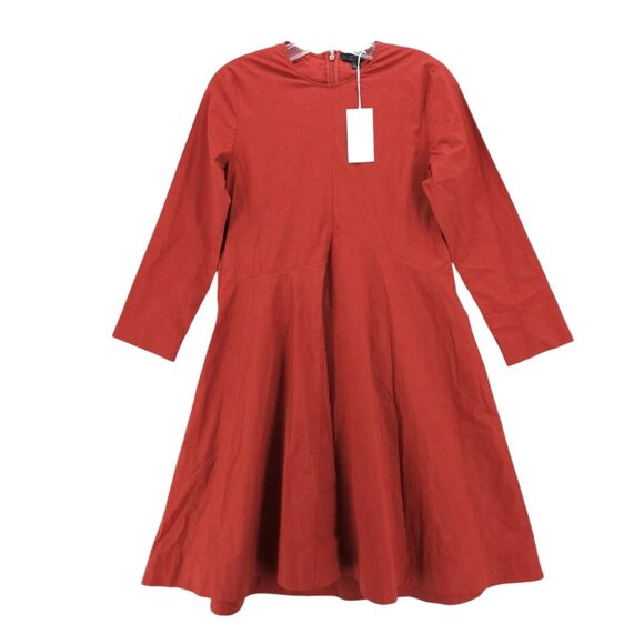 COS Dresses & Skirts - NWT COS Poplin Dress Belted Rust Red Orange Pockets A-Line Size US 6